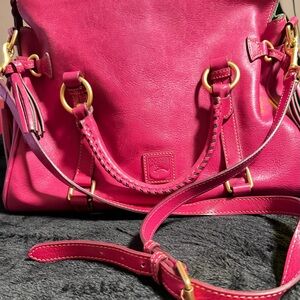 Rare Dooney and Bourke Large Florentine Satchel in Fuchsia